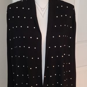 Crystal studded open cardigan